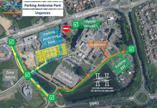 Plan entrée centre hospitalier Béthune Beuvry